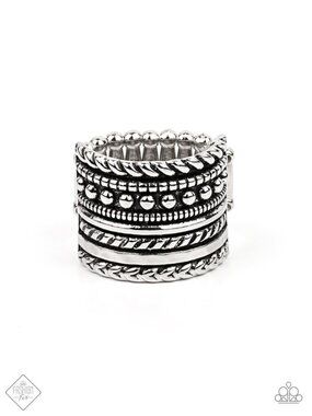 paparazzi Silver Textured Stackable Ring